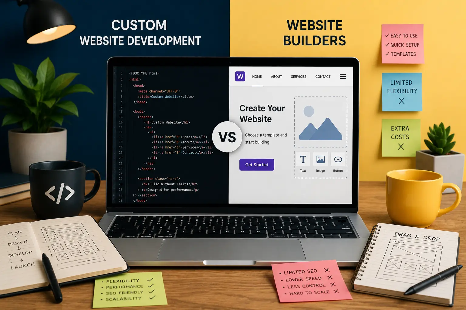 Custom Website Development vs Website Builders Which One Is Better