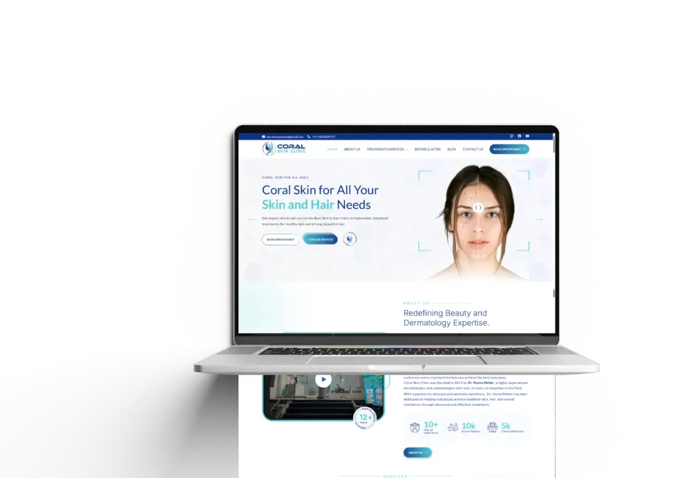 Coral Skin Clinic - Website Preview Screenshot